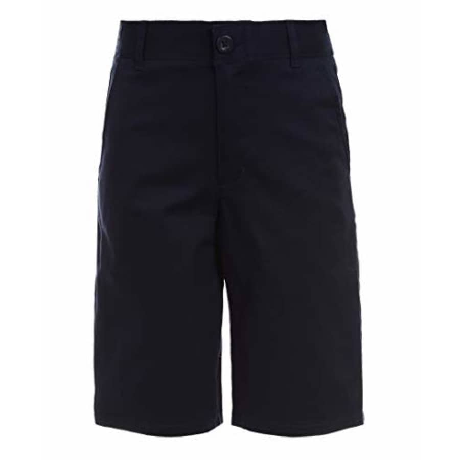 Nautica Boys' Big School Uniform Flat Front Stretch Twill Short, Navy, 8 for $15