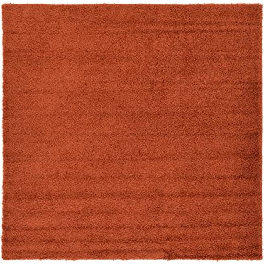 Unique Loom Solid Shag Collection Area Rug (8' Square, Terracotta) for $119