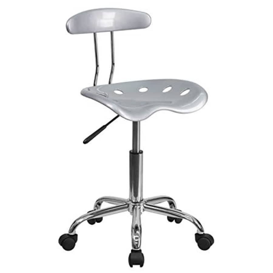 Flash Furniture Vibrant Silver and Chrome Swivel Task Office Chair with Tractor Seat for $96