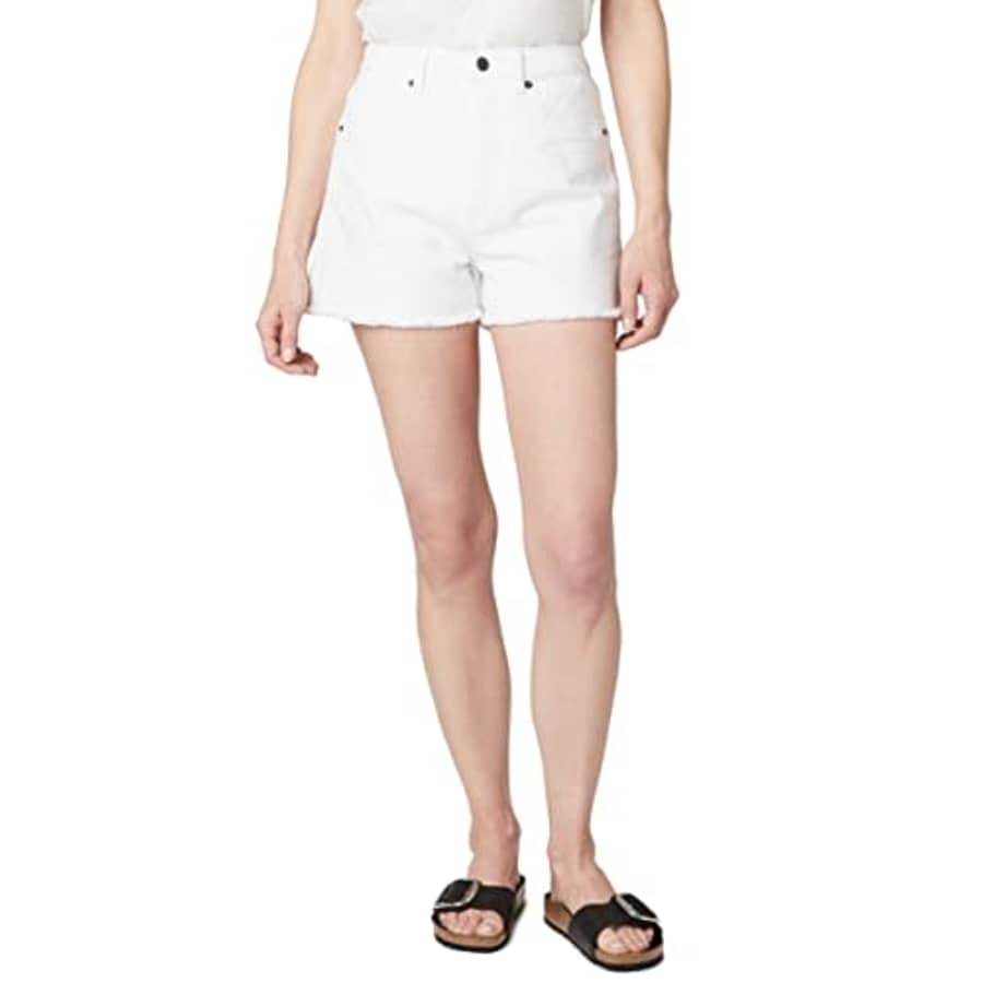 Buffalo David Bitton Women's Joanna Super High Rise Denim Shorts, Pure White, 28 for $19