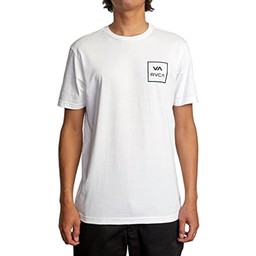 RVCA Men's Graphic Short Sleeve Crew Neck Tee Shirt, VA All The Way/White, Large for $26