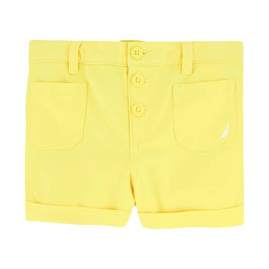 Nautica Girls' Solid Woven Short, Aspen Gold 22, 4T for $15