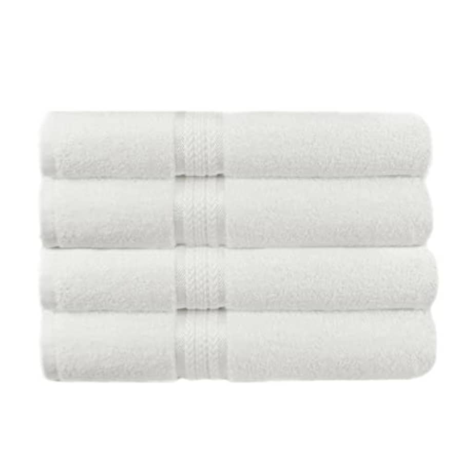 COTTON CRAFT Ultra Soft 4 Pack Oversized Extra Large Bath Towels 30x54 White Weighs 22 Ounces - for $40
