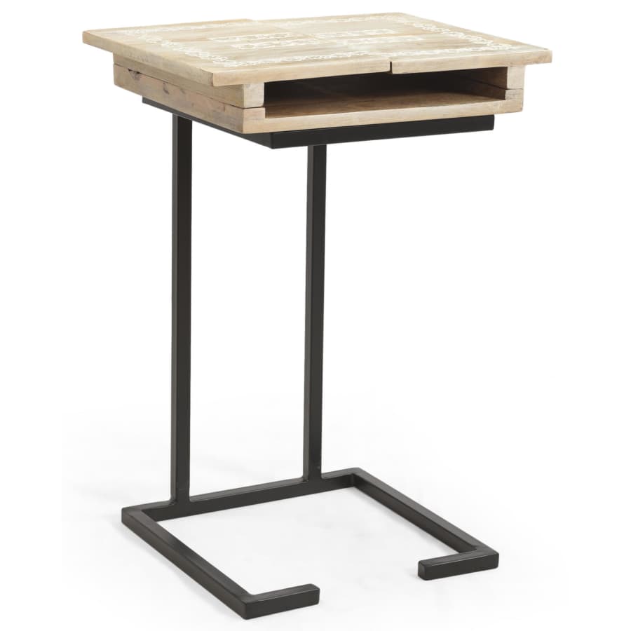 Noble House Pauger Flip-Top C-Shaped End Table for $70