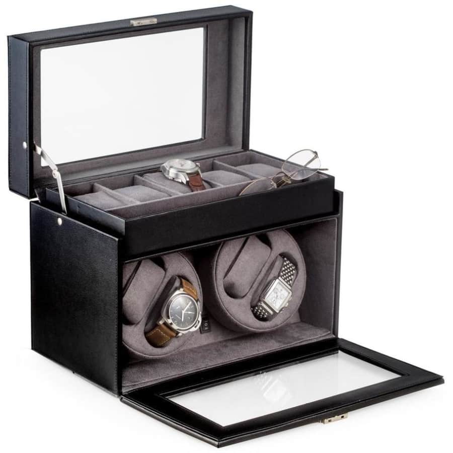 Bey-Berk Viceroy Leather 4-Watch Winder & 5-Watch Storage Case for $249 Bey-Berk Viceroy Leather 4-Watch Winder & 5-Watch Storage Case for $249