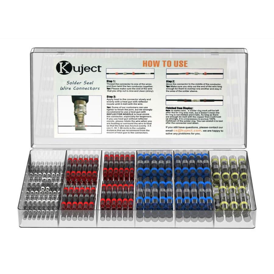 Kuject 200pc Solder Seal Wire Connector Kit for $14 Kuject 200pc Solder Seal Wire Connector Kit for $14