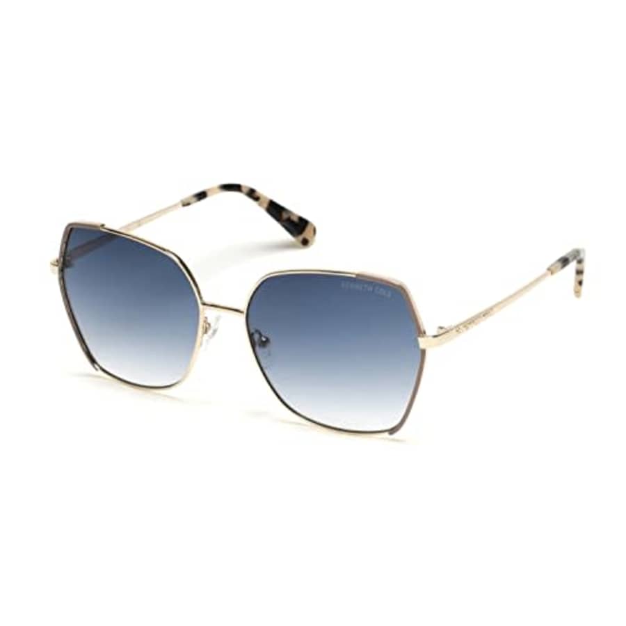 Kenneth Cole New York Women's Geometric Sunglasses, Gold/Gradient Blue, 60mm for $20