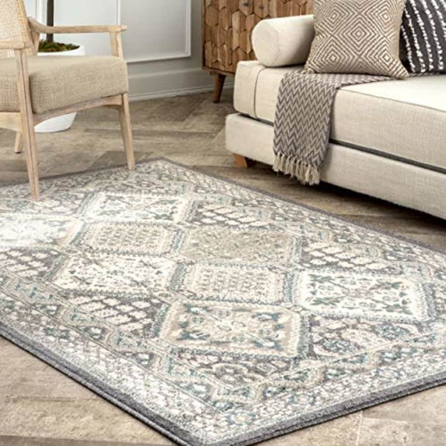 nuLOOM Becca Vintage Tile Area Rug, 5 x 8 ft, Charcoal for $50 nuLOOM Becca Vintage Tile Area Rug, 5 x 8 ft, Charcoal for $50