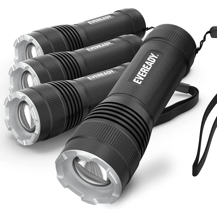 Eveready LED Tactical Flashlight 4-Pack for $15