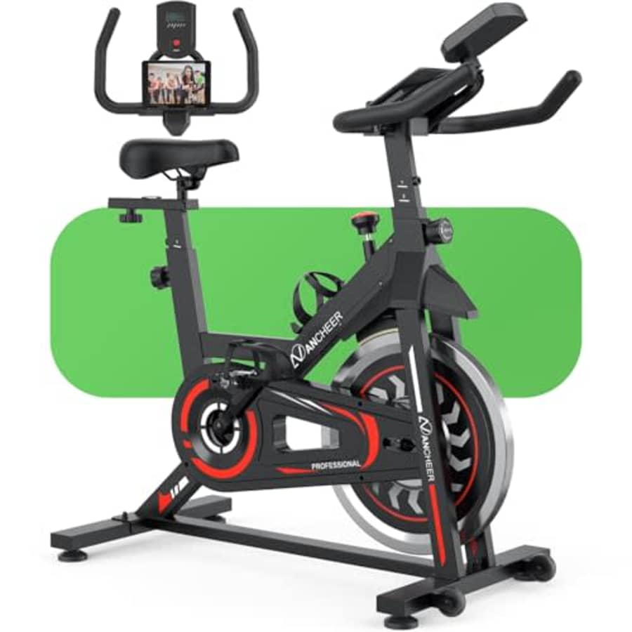 ANCHEER Stationary Bikes for Home, Exercise Bike LCD Monitor Pad Water bottle Holder Silent Smooth for $150 ANCHEER Stationary Bikes for Home, Exercise Bike LCD Monitor Pad Water bottle Holder Silent Smooth for $150
