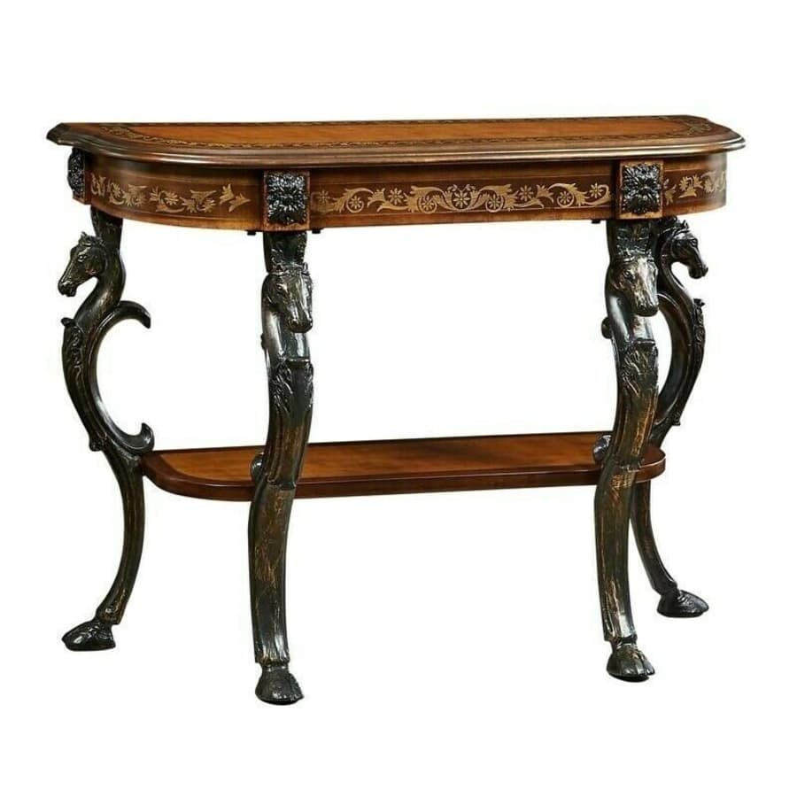 Powell Masterpiece Floral Demilune Console Table for $247 Powell Masterpiece Floral Demilune Console Table for $247