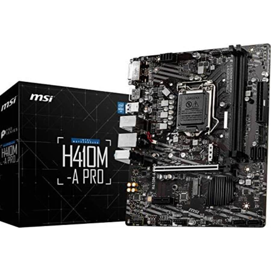 MSI H410M-A PRO ProSeries Motherboard (mATX, 10th Gen Intel Core, LGA 1200 Socket, DDR4, M.2 Slot, for $120 MSI H410M-A PRO ProSeries Motherboard (mATX, 10th Gen Intel Core, LGA 1200 Socket, DDR4, M.2 Slot, for $120