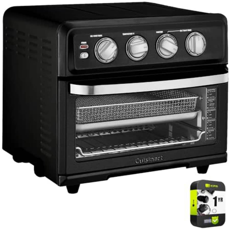 Cuisinart TOA-70MB AirFryer Toaster Oven with Grill, Matte Black Bundle with 1 YR CPS Enhanced for $200