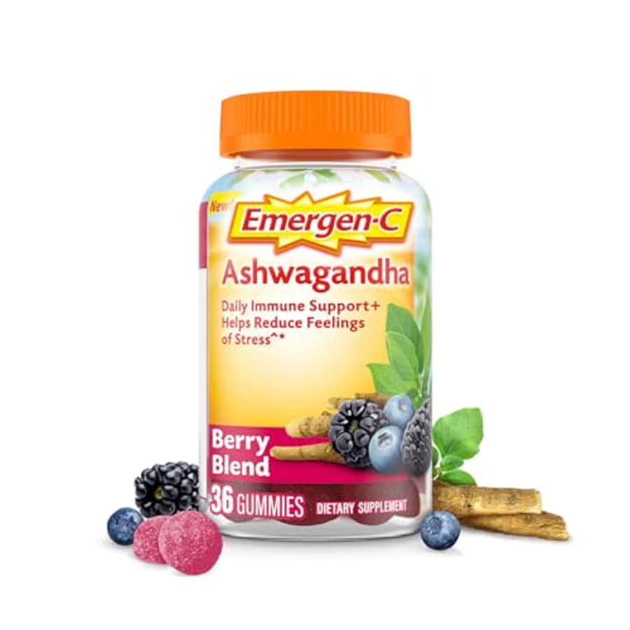 ChapStick Emergen-C Vitamin C and Ashwagandha Gummies, Dietary Supplement for Immune Support, Berry Blend - for $13