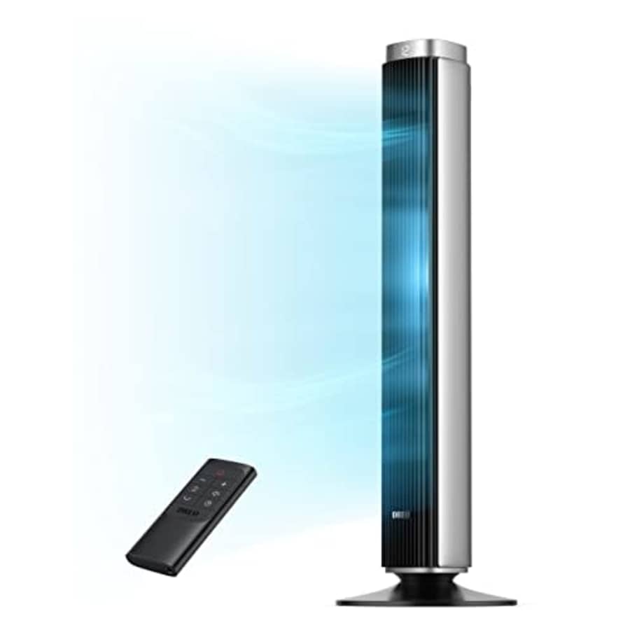 Dreo 42" Tower Fan for bedroom, 25 DB Quiet DC Bladeless Fans, 90 Oscillating Fan with Remote, LED for $99 Dreo 42" Tower Fan for bedroom, 25 DB Quiet DC Bladeless Fans, 90 Oscillating Fan with Remote, LED for $99