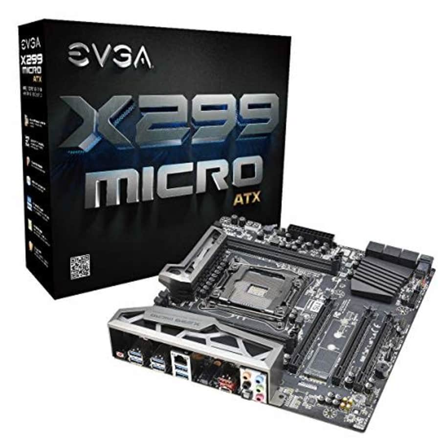 EVGA X299 Micro, LGA 2066, Intel X299, SATA 6GB/s, USB 3.1, USB 3.0, mATX, Intel Motherboard for $300 EVGA X299 Micro, LGA 2066, Intel X299, SATA 6GB/s, USB 3.1, USB 3.0, mATX, Intel Motherboard for $300