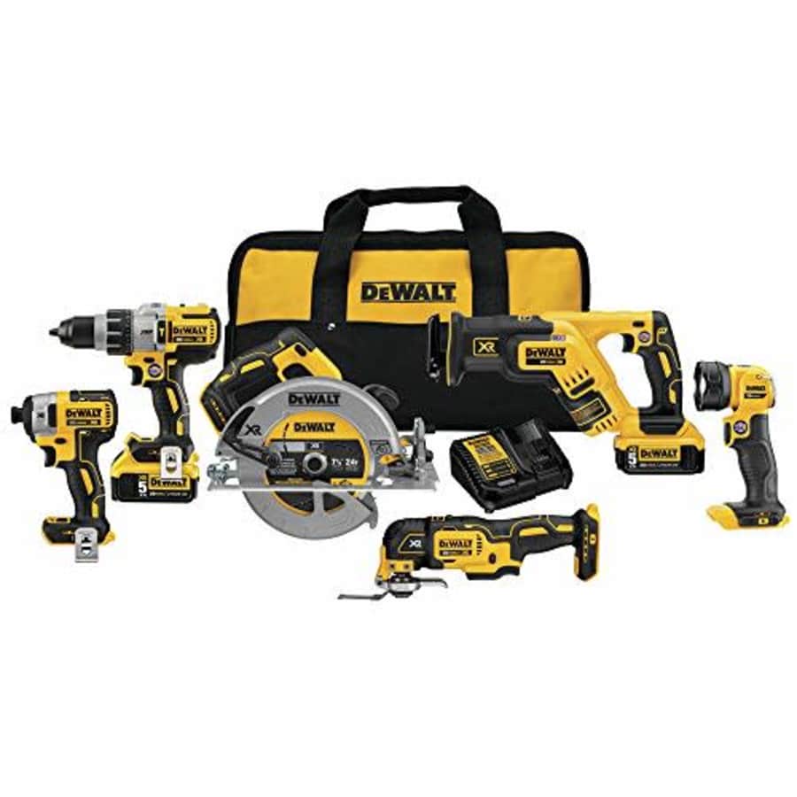 Dewalt DCK694P2R 20V MAX XR 5.0 Ah Cordless Lithium-Ion 6-Tool Combo Kit (Renewed) for $737