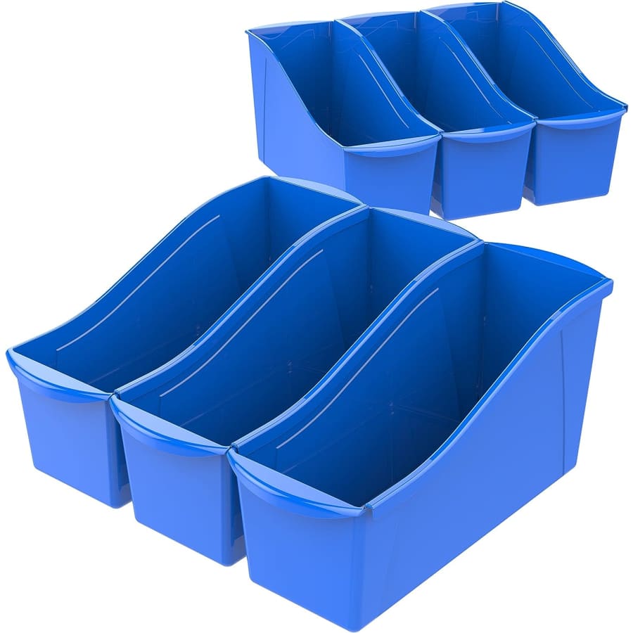 Storex Interlocking Book Bin 6-Pack for $30