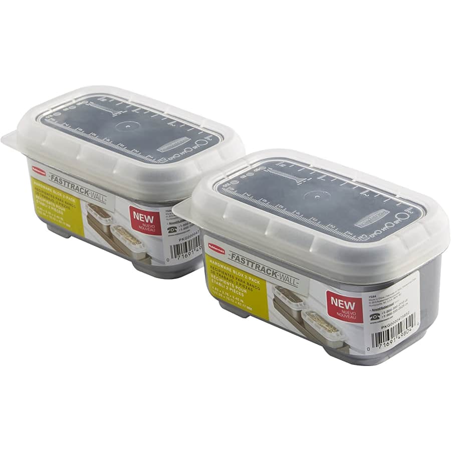 Rubbermaid FastTrack Garage Wall Bench Blox Bin 2-Pack for $7 Rubbermaid FastTrack Garage Wall Bench Blox Bin 2-Pack for $7