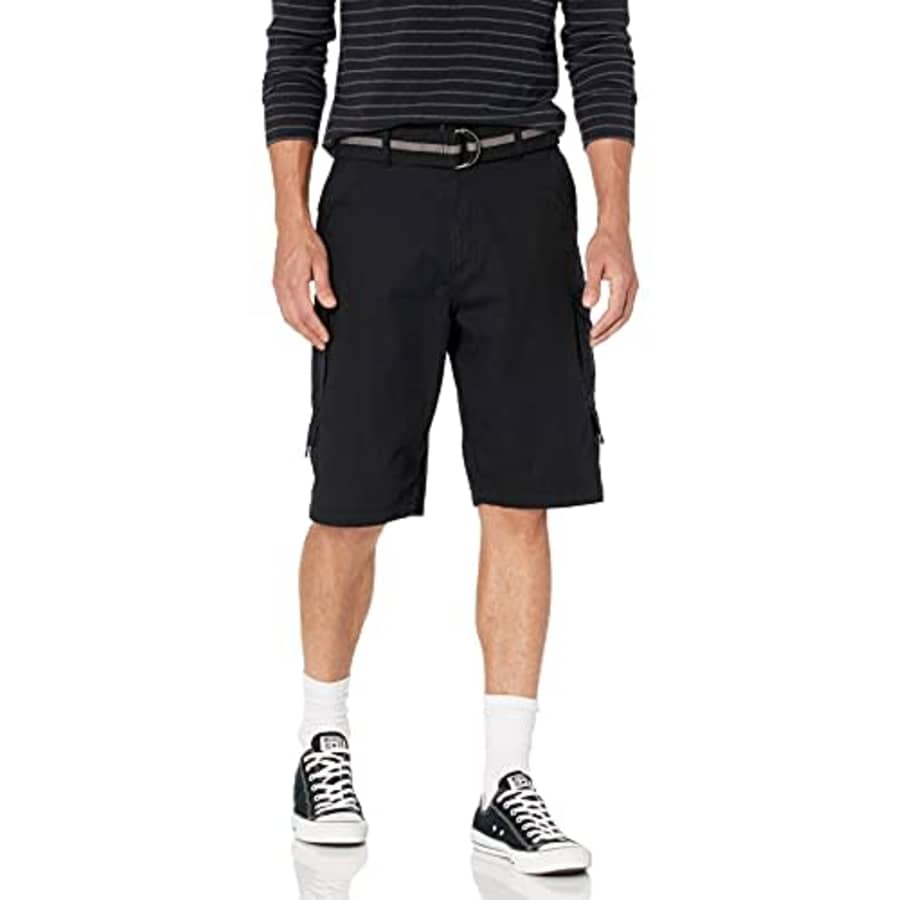 Beverly Hills Polo Club Men's Basic Cargo Shorts Belted, Tuscan Black 6240A, 30 for $13 Beverly Hills Polo Club Men's Basic Cargo Shorts Belted, Tuscan Black 6240A, 30 for $13
