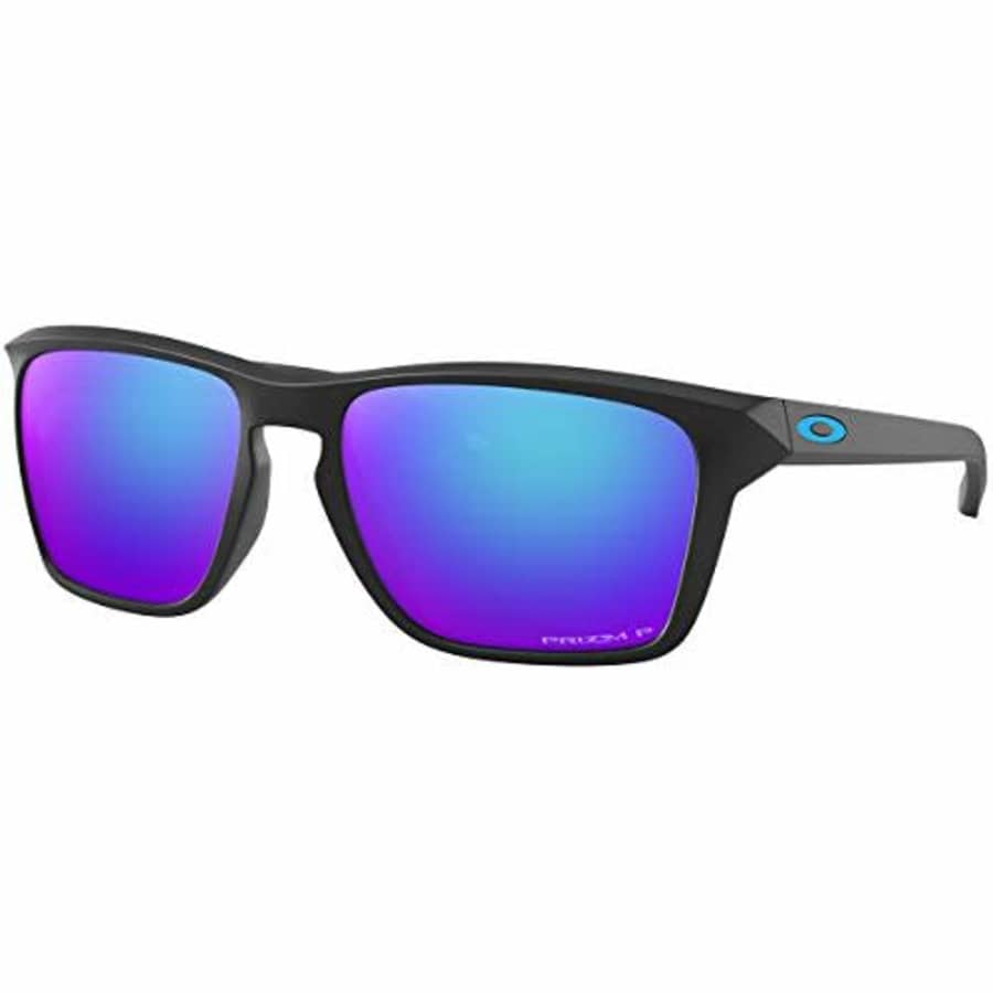 Oakley Men's OO9448F Sylas Asian Fit Rectangular Sunglasses, Matte Black/Prizm Sapphire Iridium for $201
