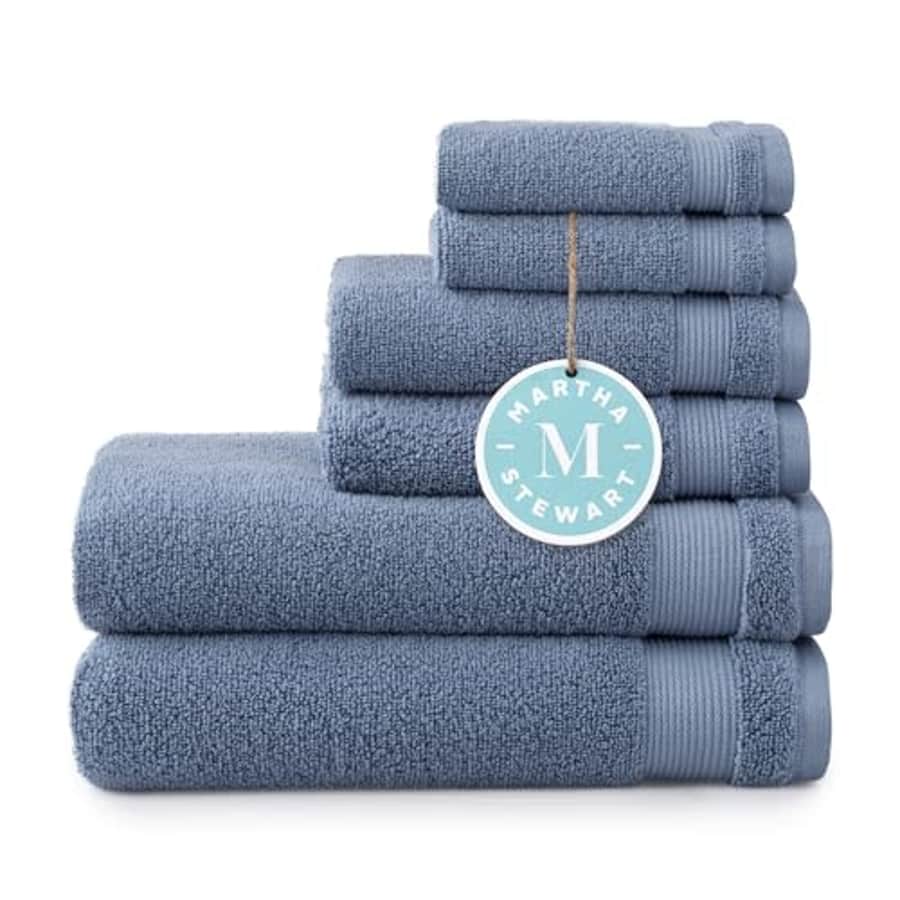 MARTHA STEWART 100% Cotton Bath Towels Set Of 6 Piece, 2 Bath Towels, 2 Hand Towels, 2 Washcloths, for $50 MARTHA STEWART 100% Cotton Bath Towels Set Of 6 Piece, 2 Bath Towels, 2 Hand Towels, 2 Washcloths, for $50