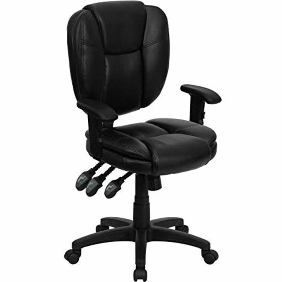 Flash Furniture Mid-Back Black LeatherSoft Multifunction Swivel Ergonomic Task Office Chair with for $177 Flash Furniture Mid-Back Black LeatherSoft Multifunction Swivel Ergonomic Task Office Chair with for $177