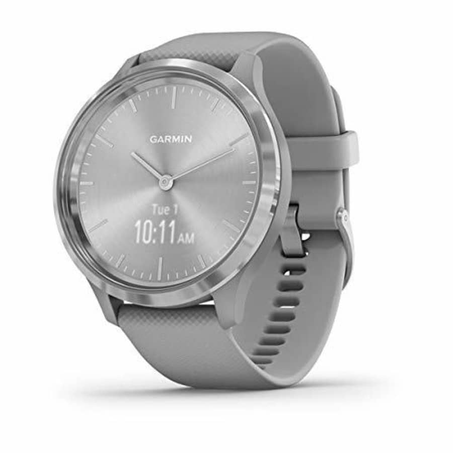 Garmin vvomove 3, Hybrid Smartwatch with Real Watch Hands and Hidden Touchscreen Display, Silver for $180