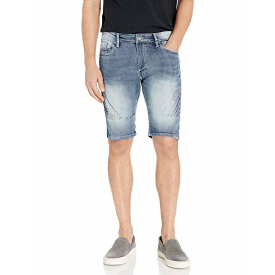 Southpole Men's Denim Shorts, Ice Blue Destructed, 29 for $20