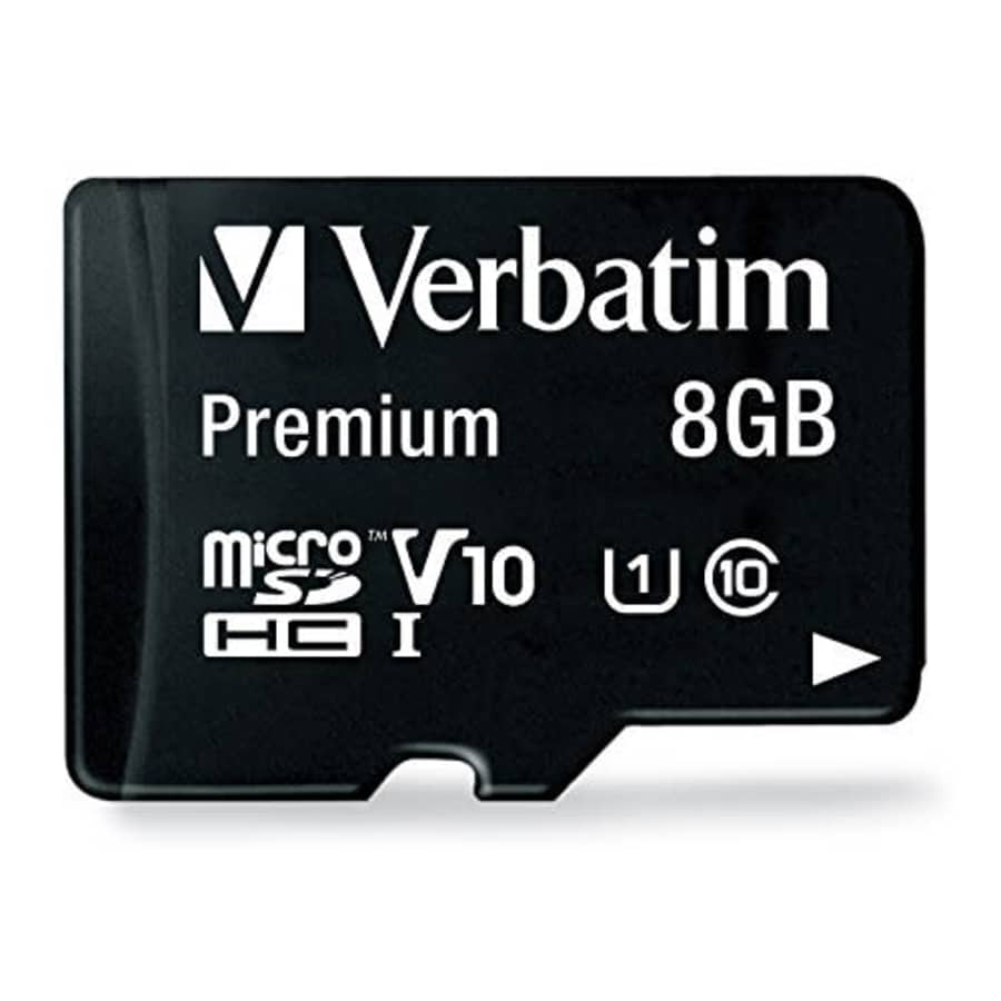 Verbatim 8GB Premium microSDHC Memory Card with Adapter, UHS-I Class 10 - 44081 for $8 Verbatim 8GB Premium microSDHC Memory Card with Adapter, UHS-I Class 10 - 44081 for $8