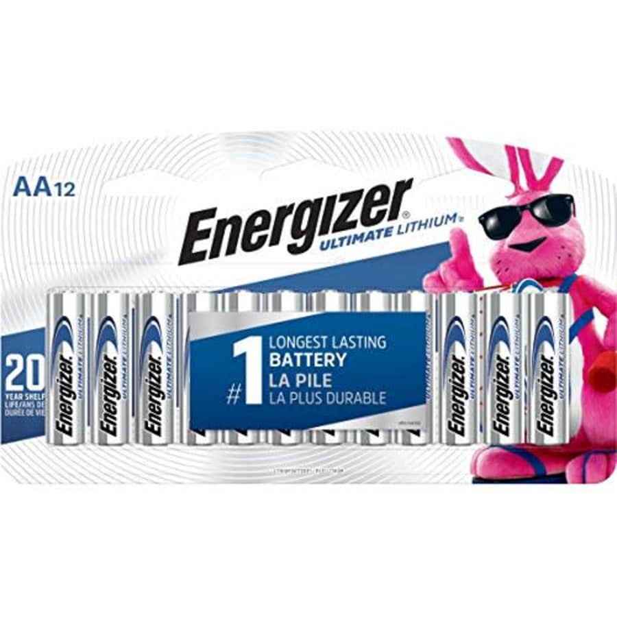 Eveready L91SBP12 Ultimate Lithium Batteries, AA, 12/Pack for $44