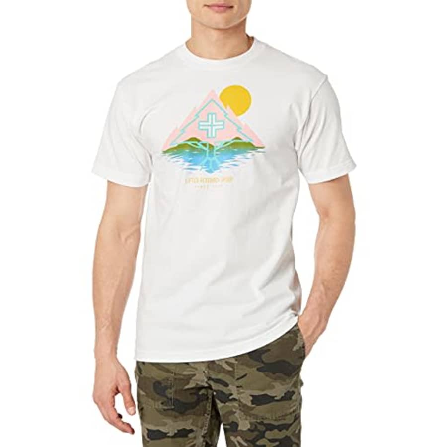 LRG Men's Spring 21 Graphic Designed Logo T-Shirt, Sunrise White, Small for $19