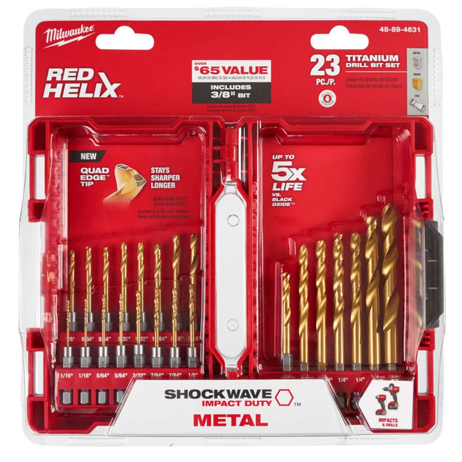 Milwaukee Shockwave Red Helix 23-Piece Titanium Drill Bit Set for $25 Milwaukee Shockwave Red Helix 23-Piece Titanium Drill Bit Set for $25