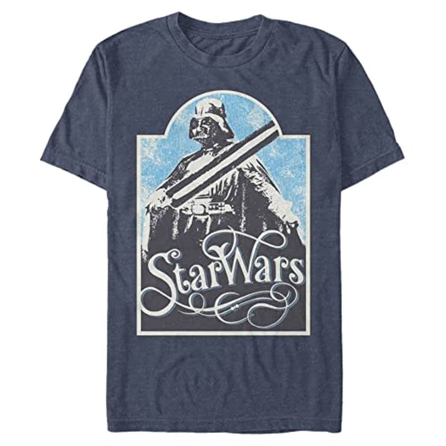 STAR WARS Big & Tall Vader Men's Tops Short Sleeve Tee Shirt, Navy Blue Heather, X-Large for $14