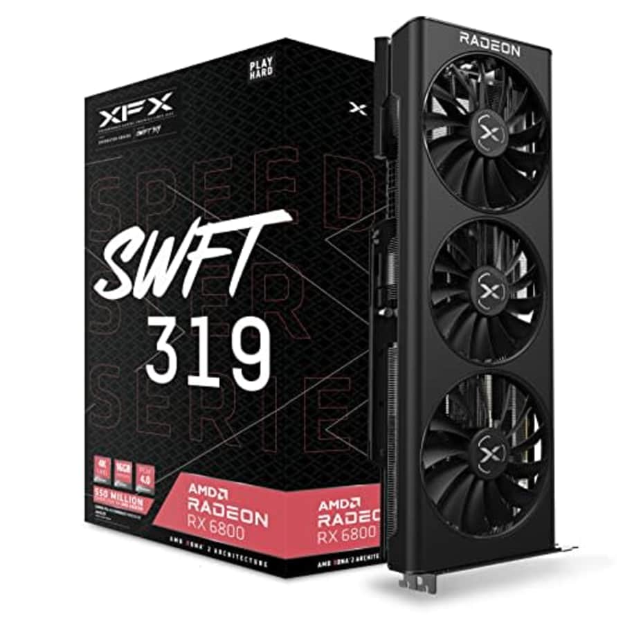 XFX Speedster SWFT319 ,Radeon RX 6800 Core Gaming Graphics Card with 16GB GDDR6, AMD RDNA 2 for $421