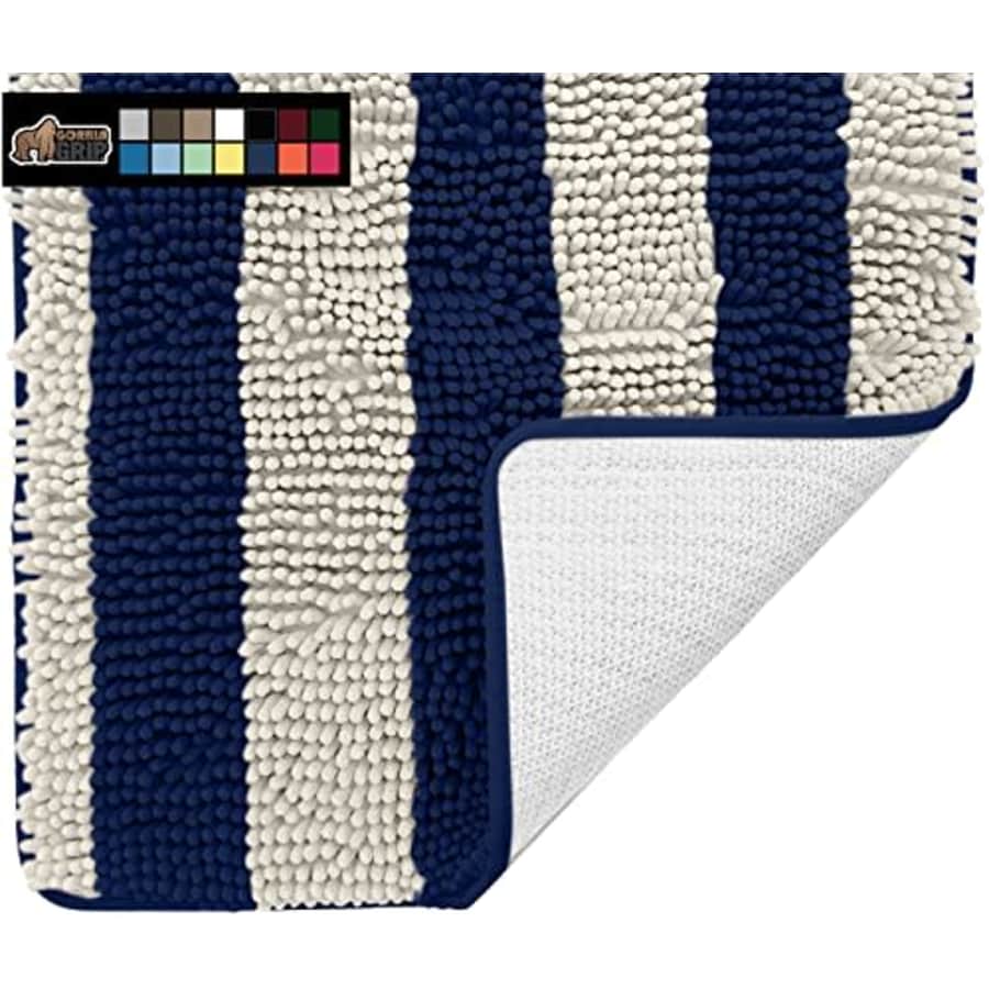 Gorilla Grip Bath Rug, 54x24, Thick Soft Absorbent Chenille Rubber Backing Bathroom Rugs, for $10 Gorilla Grip Bath Rug, 54x24, Thick Soft Absorbent Chenille Rubber Backing Bathroom Rugs, for $10