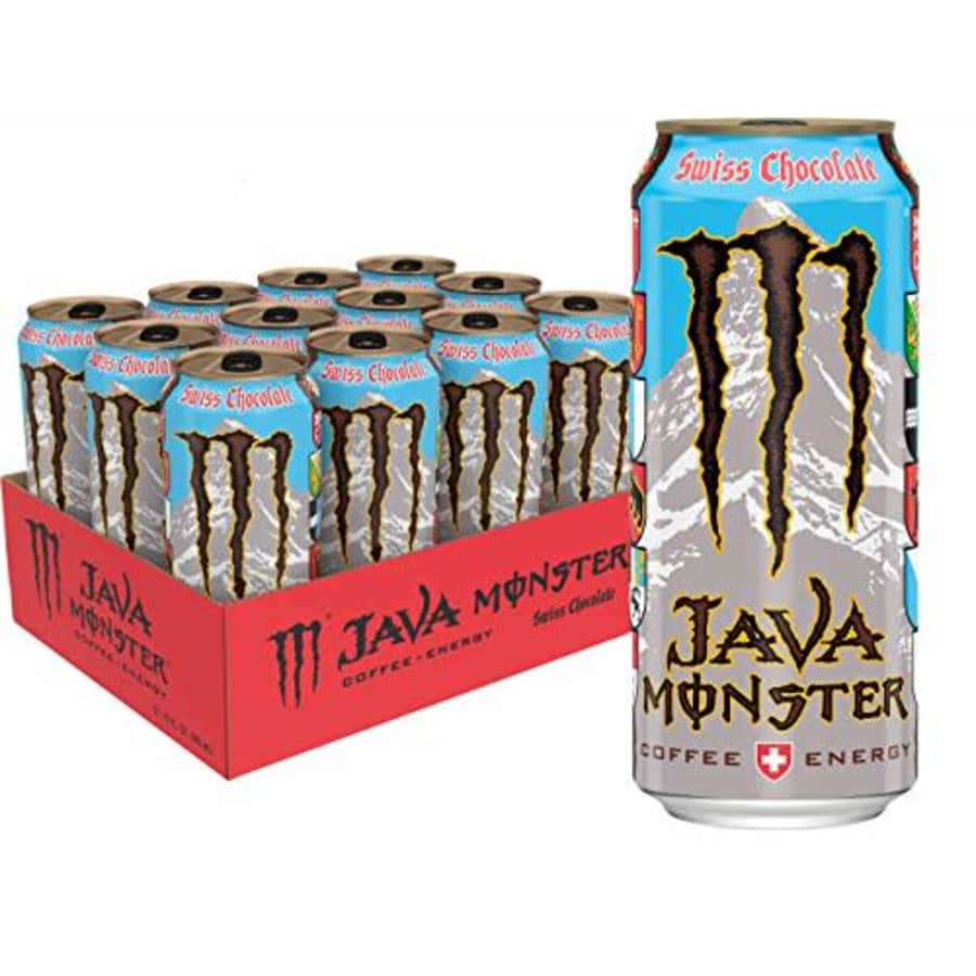 Monster Energy Java Monster Swiss Chocolate, Coffee + Energy Drink, 15 Fl Oz (Pack of 12) for $100 Monster Energy Java Monster Swiss Chocolate, Coffee + Energy Drink, 15 Fl Oz (Pack of 12) for $100
