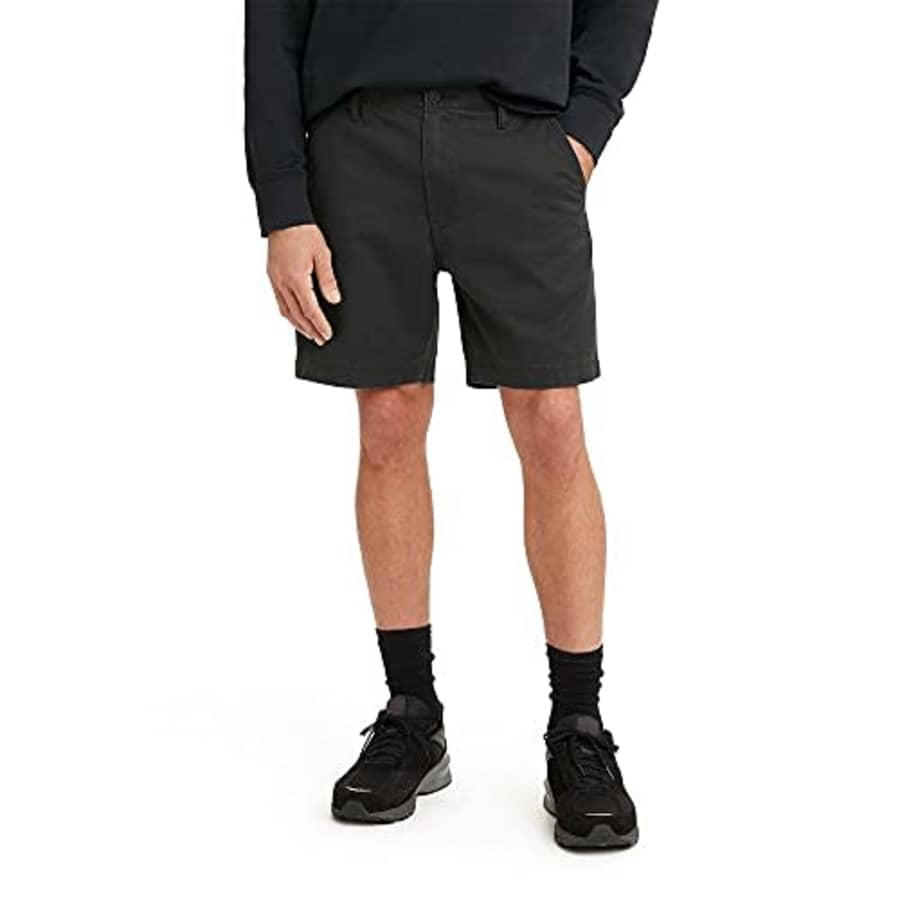 Levi's Men's Chino EZ Shorts, Caviar - Black, XX-Large for $15 Levi's Men's Chino EZ Shorts, Caviar - Black, XX-Large for $15