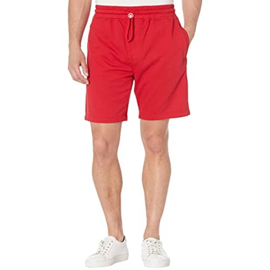 Tommy Hilfiger Men's Adaptive Sweat Shorts with Drawcord Stopper, Apple Red, LG for $13
