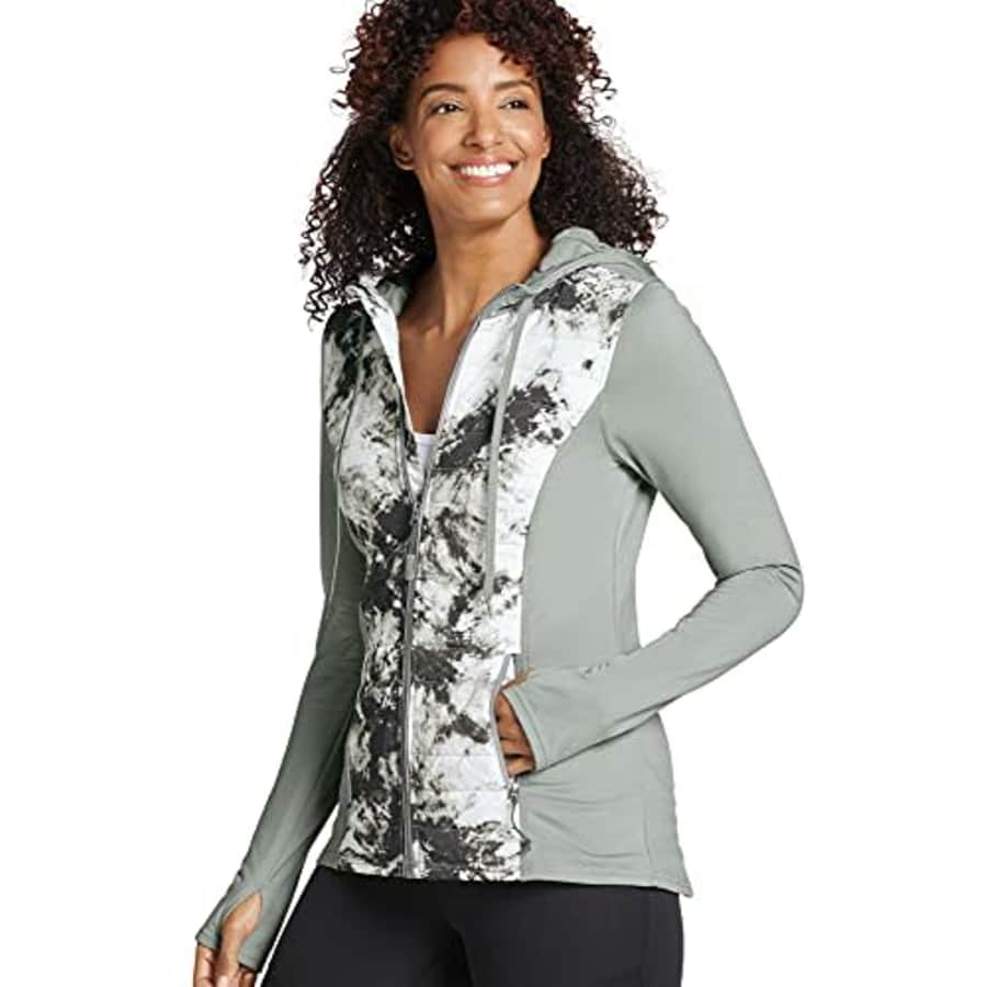 Jockey Women's Activewear Hooded Tech Jacket, Smoke Grey, m for $20 Jockey Women's Activewear Hooded Tech Jacket, Smoke Grey, m for $20