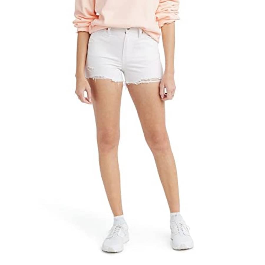 Levi's Women's High Rise Shorts, (New) Weathered White, 25 for $49