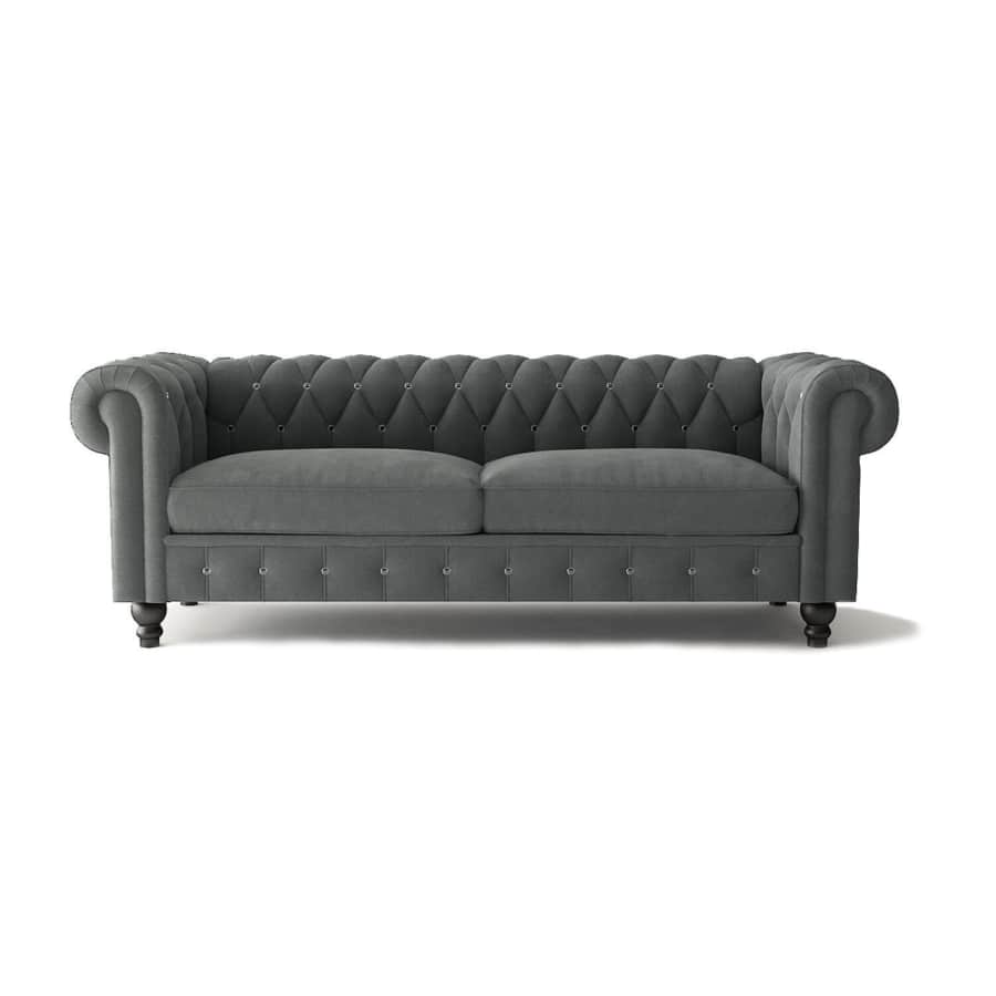 Boyel Living 80" Mid-Century Modern Nailhead Velvet Sofa for $812
