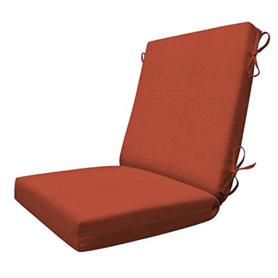 Honey-Comb Honeycomb Indoor/Outdoor Textured Solid Terracotta Highback Dining Chair Cushion: Recycled for $63