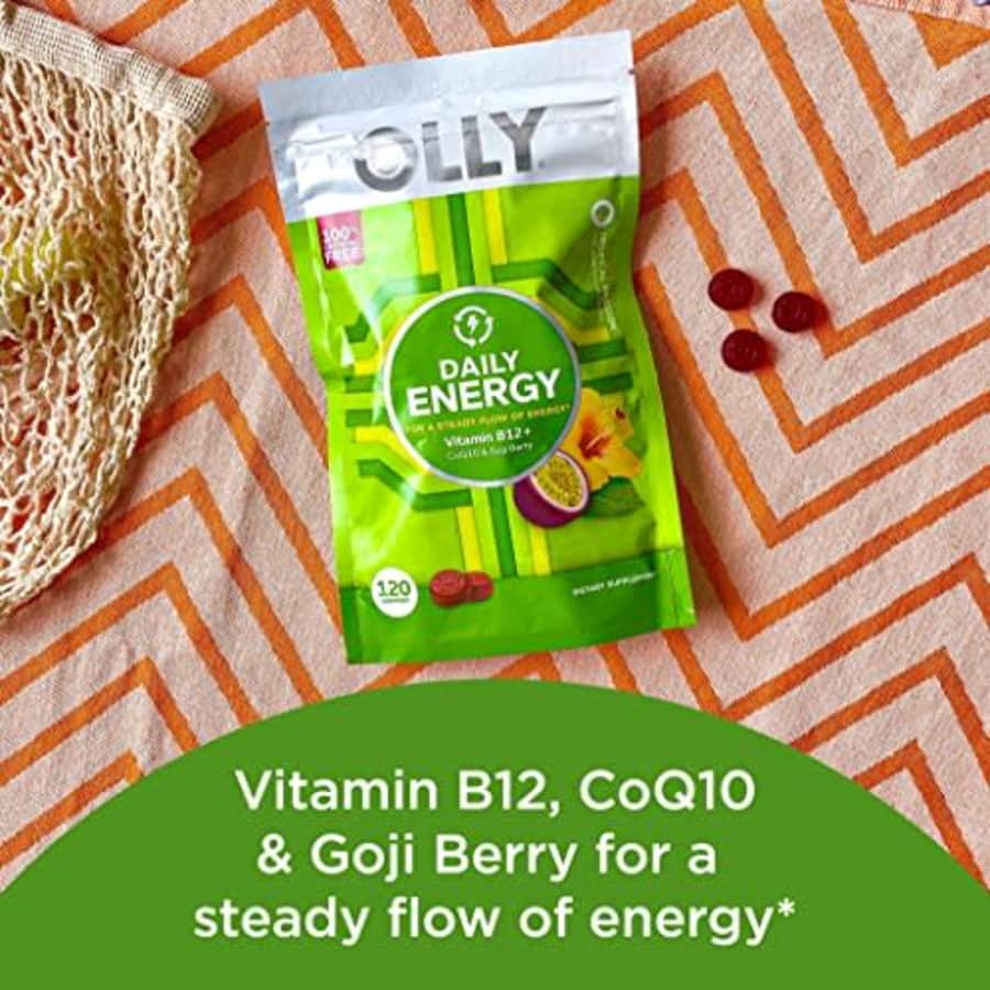 OLLY Daily Energy Gummy, Caffeine Free, Vitamin B12, CoQ10, Goji Berry, Adult Chewable Supplement, for $10 OLLY Daily Energy Gummy, Caffeine Free, Vitamin B12, CoQ10, Goji Berry, Adult Chewable Supplement, for $10