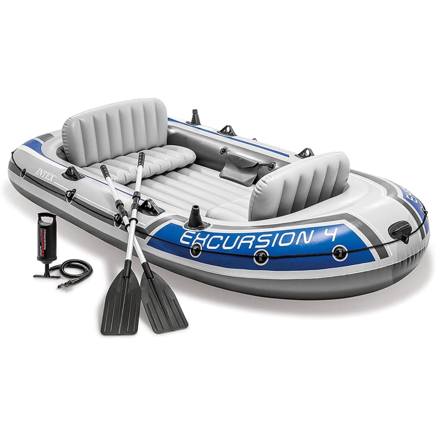 Intex Excursion 4 Inflatable Boat Set for $160 Intex Excursion 4 Inflatable Boat Set for $160