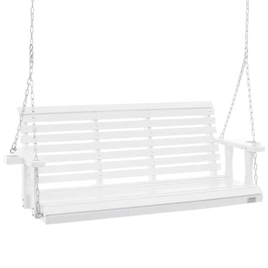 VEVOR Wooden Porch Swing 5.5FT with 2 Side Cup Holders, Heavy Duty 880lbs Patio Swing, Outdoor for $153 VEVOR Wooden Porch Swing 5.5FT with 2 Side Cup Holders, Heavy Duty 880lbs Patio Swing, Outdoor for $153