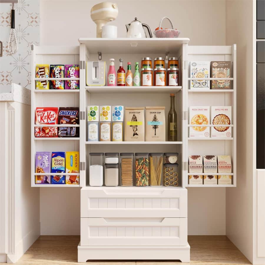 Lofka 47" Kitchen Pantry Storage Cabinet for $90 Lofka 47" Kitchen Pantry Storage Cabinet for $90