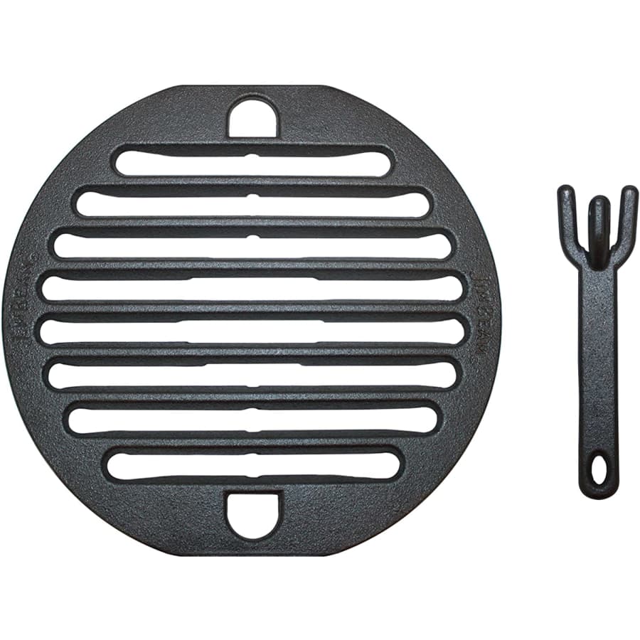 Jim Beam 10" Pre-Seasoned Cast Iron Cooking Grate w/ Lifter for $12