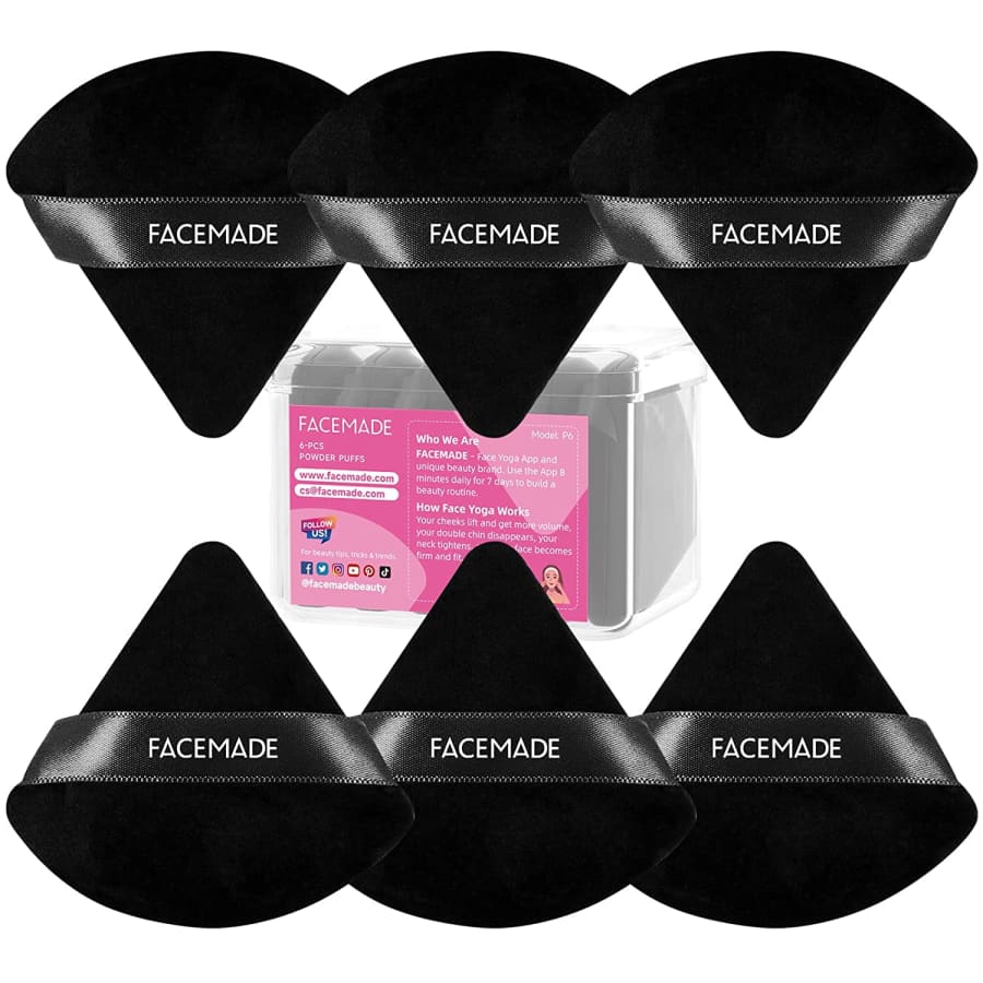Facemade Makeup Powder Puff 6-Pack w/ Travel Case for $5