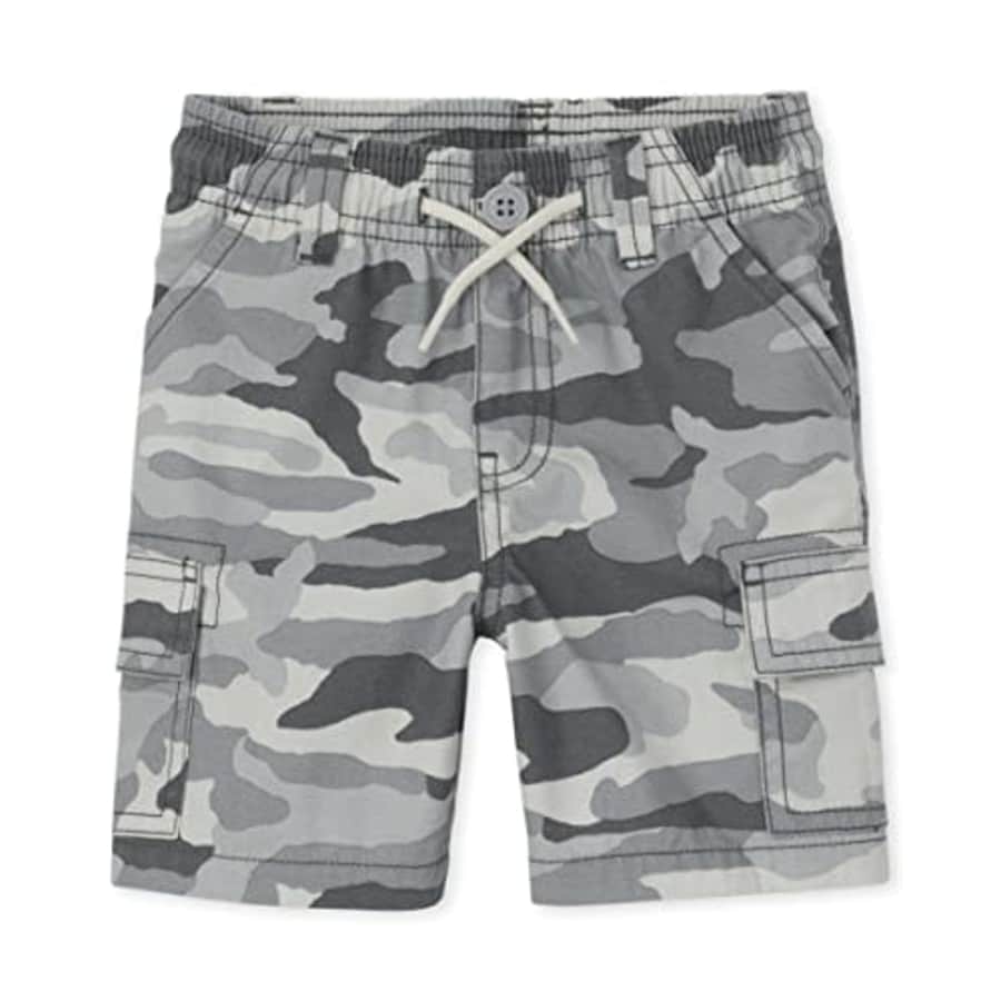 The Children's Place Baby and Toddler Boys Camo Pull On Cargo Shorts, FIN Gray, 4T for $10